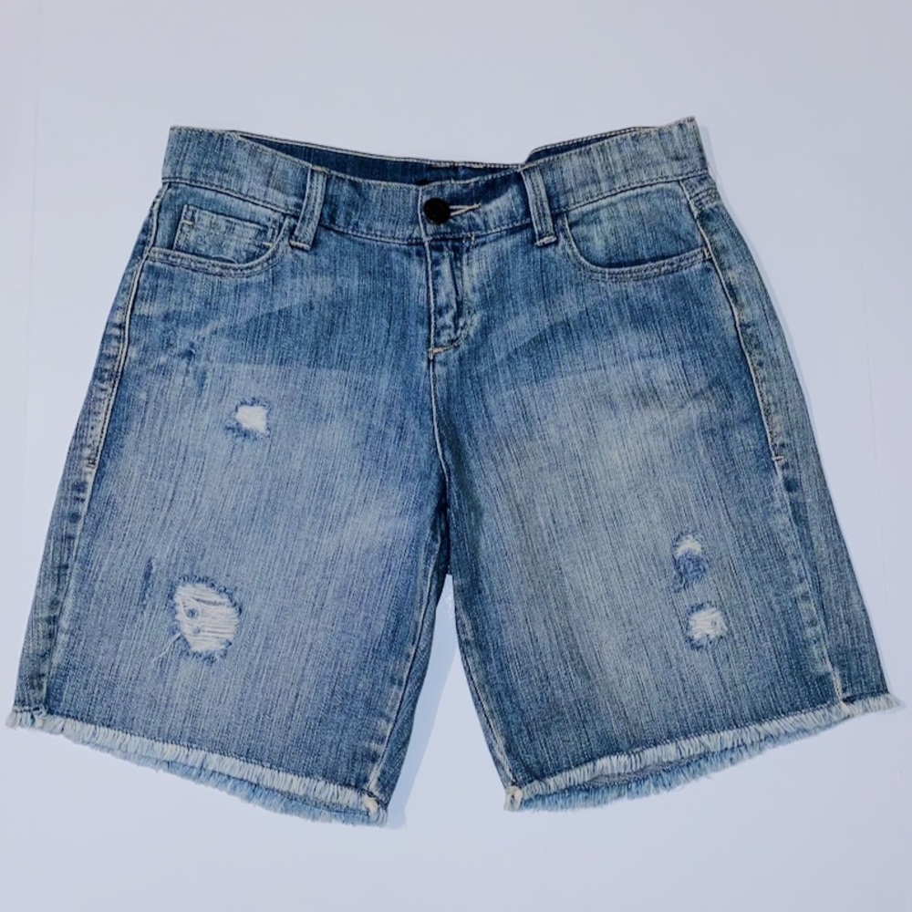 New York & Company Distressed Denim Bermuda Shorts